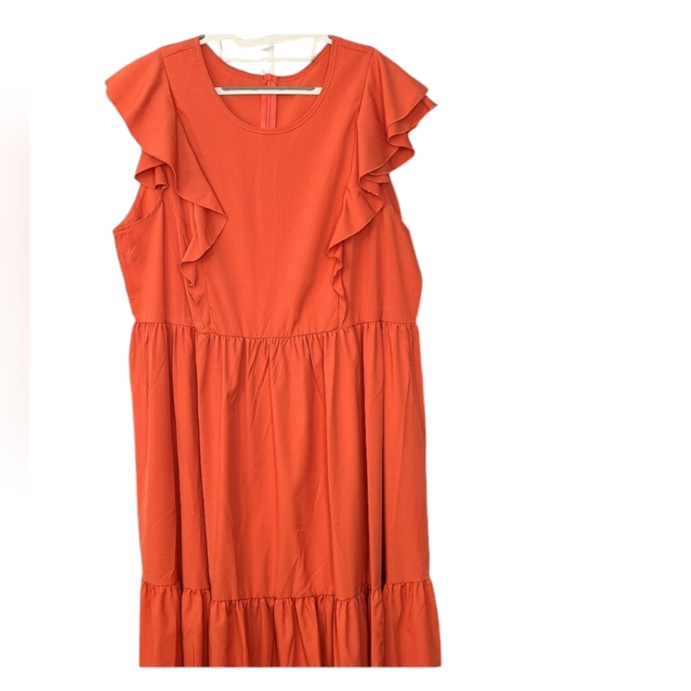 Bohemian Ruffled Midi Dress Size 3x in EUC